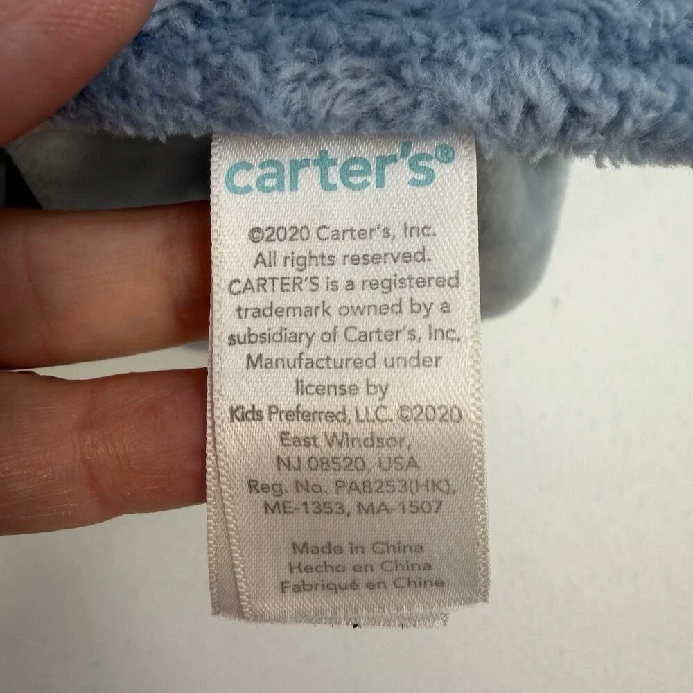 CARTER'S Brown Puppy Dog Blue Lovey Plush 2022 Baby Boy Security‎ Blanket